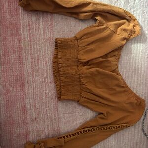 HYFVE Mustard Off-Shoulder Top